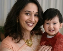 Madhuri with son Madhuri with son