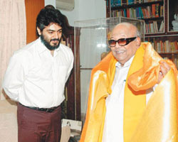 Ajith with Karunanidhi Ajith with Karunanidhi