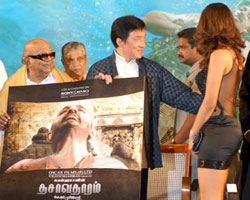 Karunanidhi, Jackie Chain and Mallika Sherawat Karunanidhi, Jackie Chain and Mallika Sherawat