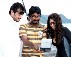 Ajith with Direction Vishnuvardhan and Nayanatara Ajith with Direction Vishnuvardhan and Nayanatara
