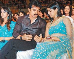 Varalakshmi with Sarathkumar Varalakshmi with Sarathkumar