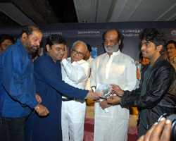 P Vasu, AR Rahman, K Balachander, Rajini and G V Prakash P Vasu, AR Rahman, K Balachander, Rajini and G V Prakash