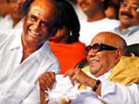 Rajini with Karunanidhi Rajini with Karunanidhi