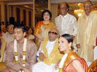 CM Karunanidhi blesses Soundarya Rajini Ashwin Kumar CM Karunanidhi blesses Soundarya Rajini Ashwin Kumar