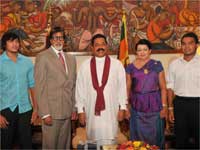 Amitabh Bachan with Rajapakse Family Amitabh Bachan with Rajapakse Family