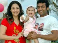 Jyothika, Surya and Diya Jyothika, Surya and Diya