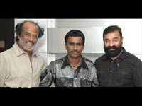 Nikil with Rajini and Kamal Nikil with Rajini and Kamal
