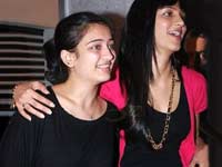 Akshara with Shruthi Hassan Akshara with Shruthi Hassan