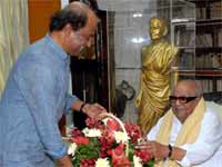 Rajini with Karunanidhi Rajini with Karunanidhi