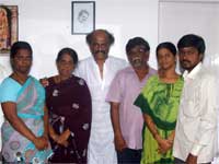 Rajini with Fan's Family Rajini with Fan's Family