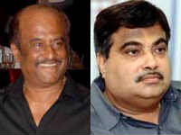 Rajnikanth and Nitin Gadkari Rajnikanth and Nitin Gadkari