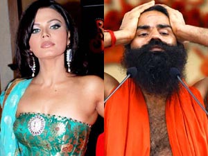 Rakhi Sawant and Baba Ramdev Rakhi Sawant and Baba Ramdev