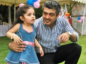 Ajith with daughter Anoushka Ajith with daughter Anoushka