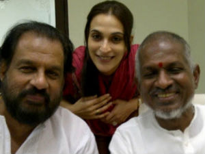 Aishwarya with Yesudas and Illayaraja Aishwarya with Yesudas and Illayaraja