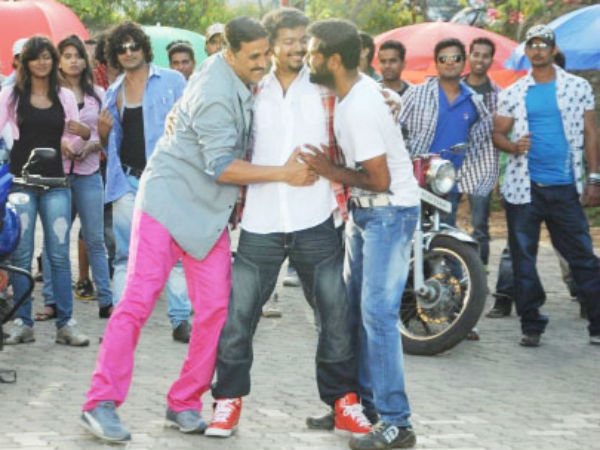 ரவுடி ராத்தோரில் அக்கியுடன் ஆடிய விஜய்