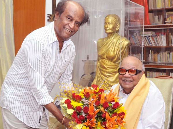 Rajini and Karunanidhi Rajini and Karunanidhi