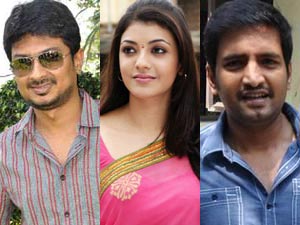 Udayanithi teams up with Kajal & Santhanam for 'Nanbaendaa' Udayanithi teams up with Kajal & Santhanam for 'Nanbaendaa'