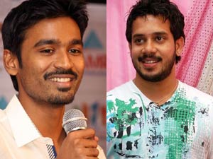 Dhanush gives Hindi diction tips to Bharat Dhanush gives Hindi diction tips to Bharat