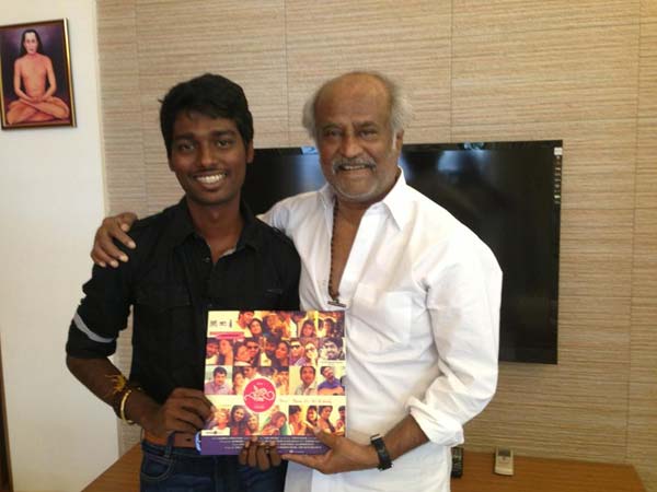 Raja Rani director invites Rajini in person Raja Rani director invites Rajini in person