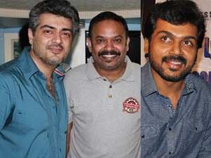 Ajith, Venkat prabhu and Karthi Ajith, Venkat prabhu and Karthi