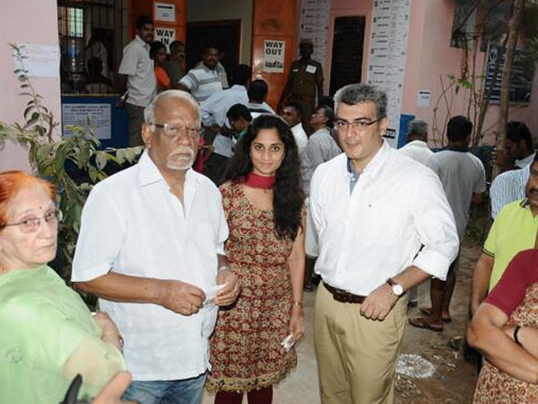 Mr. and Mrs. Ajith cast vote Mr. and Mrs. Ajith cast vote