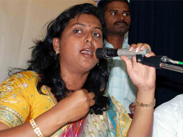 Roja faints during poll campain Roja faints during poll campain
