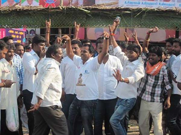 Fans celebrate the carnival of Kochadaiiyaan Fans celebrate the carnival of Kochadaiiyaan