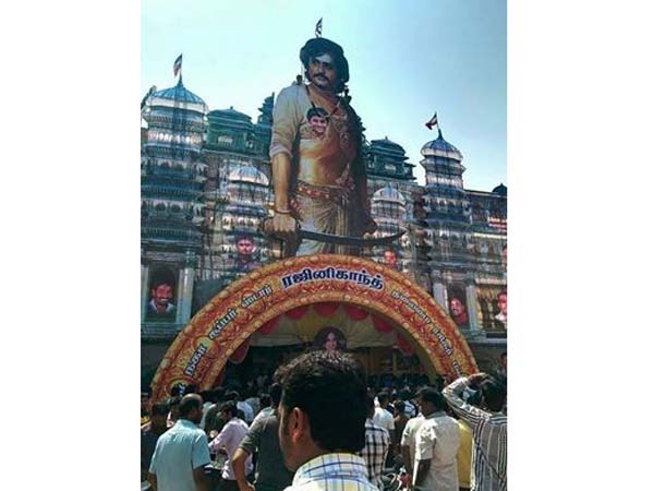 Fans celebrate the carnival of Kochadaiiyaan Fans celebrate the carnival of Kochadaiiyaan
