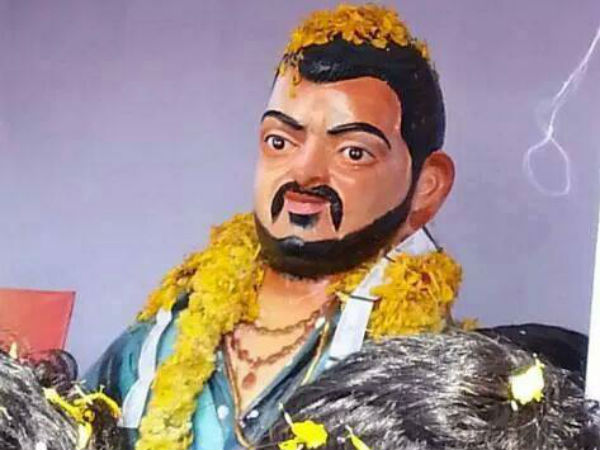 Salem fans designed a statue for Ajith Salem fans designed a statue for Ajith