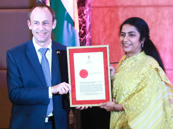 Suhasini is now become the ambassador of Luxembourg Suhasini is now become the ambassador of Luxembourg