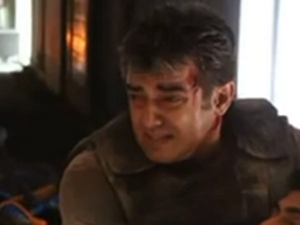 Ajith injured during a fight scene Ajith injured during a fight scene