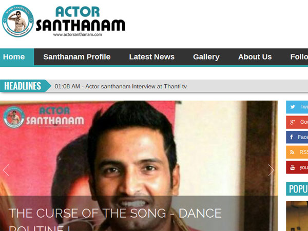 Santhanam launches own website Santhanam launches own website