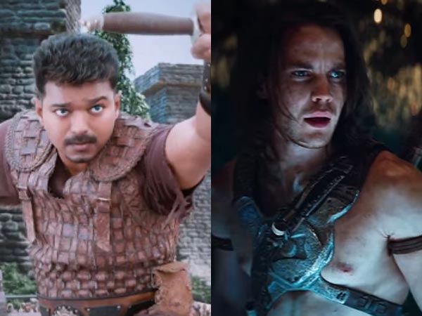 பறந்து மேலே வரும் விஜய்