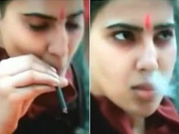 Samantha gets condemnation for appearing in smoking scene Samantha gets condemnation for appearing in smoking scene
