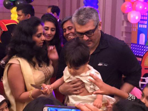 Ajith - Shalini celebrate their son's first birthday Ajith - Shalini celebrate their son's first birthday