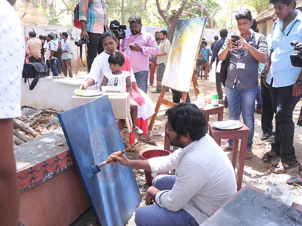 100 painting artists honour Ilaiyaraaja 100 painting artists honour Ilaiyaraaja