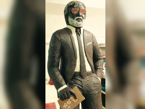 Kabali Rajinikanth statue attracts fans Kabali Rajinikanth statue attracts fans