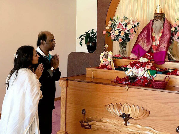 Rajinikanth visits Lotus Ashram at Virginia on Sunday Rajinikanth visits Lotus Ashram at Virginia on Sunday