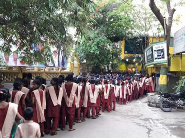 Kabali special sho for 650 students Kabali special sho for 650 students