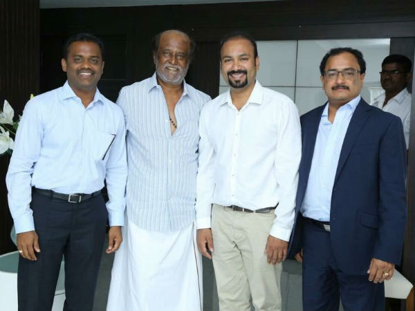 Lyca Subashkaran meets Rajinikanth Lyca Subashkaran meets Rajinikanth