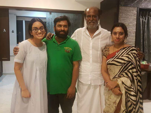 Santhosh Narayanan gets blessings of Rajinikanth Santhosh Narayanan gets blessings of Rajinikanth