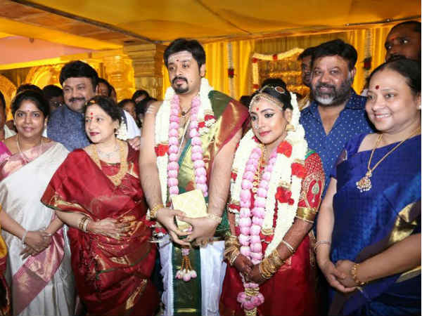 Actress Jayachitra's son marries Keerthi Hanuha Actress Jayachitra's son marries Keerthi Hanuha