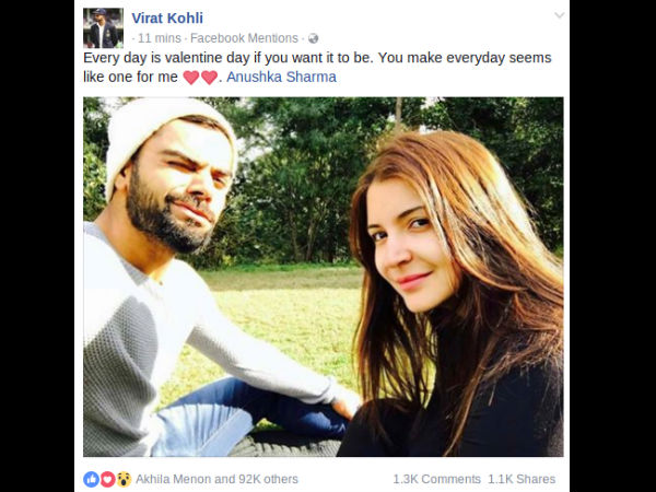 Kohli DELETES His Valentine's Day Picture With Anushka Sharma Kohli DELETES His Valentine's Day Picture With Anushka Sharma