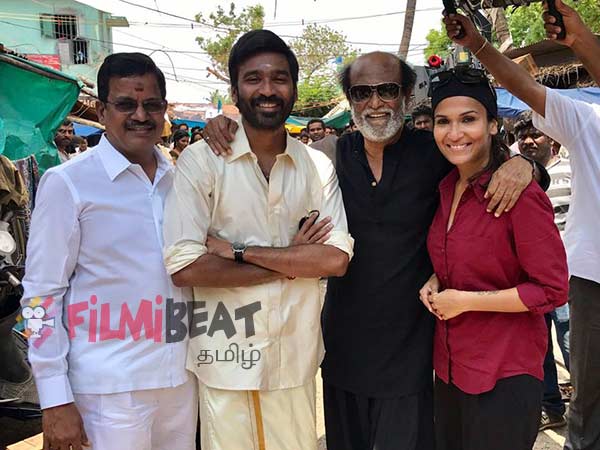 Rajini visits Dhanush's VIP 2 sets Rajini visits Dhanush's VIP 2 sets