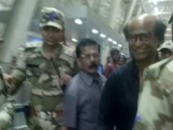 Rajnikanth flies to Dubai with family to participate in 2.0 audio release Rajnikanth flies to Dubai with family to participate in 2.0 audio release