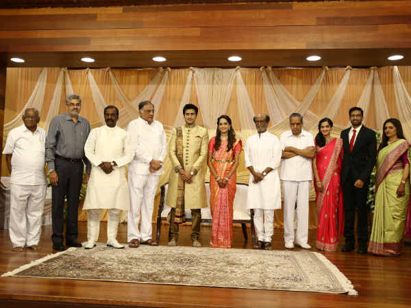Rajinikanth attends AVM family marriage Rajinikanth attends AVM family marriage