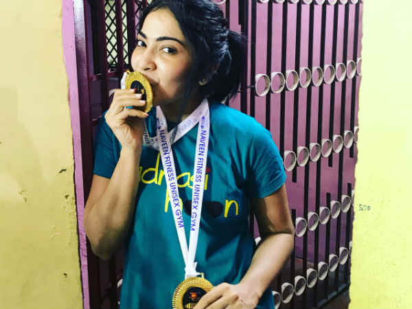 VJ Ramya wins double gold in Power lifting VJ Ramya wins double gold in Power lifting