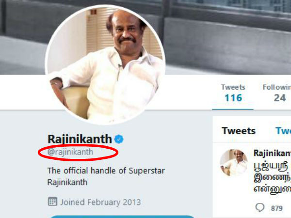 Rajinikanth changes his name in twitter handle Rajinikanth changes his name in twitter handle