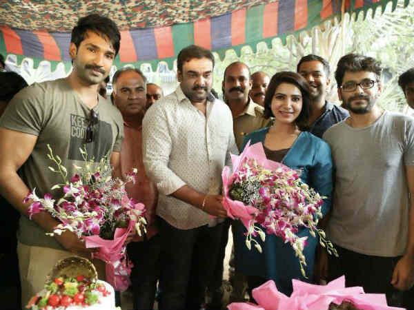 Samantha celebrates her birthday in shooting spot Samantha celebrates her birthday in shooting spot