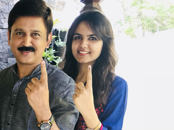 Ramesh Aravinds daughter casts vote for first time Ramesh Aravinds daughter casts vote for first time